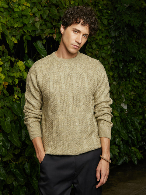 Hookd Twist-Knit Pullover Sweater