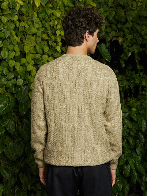 Chaos Twist-Knit Pullover Sweater