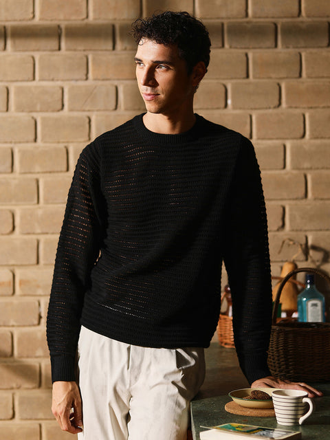 Take Two Men Sweater Loose-Knit Pullover Sweater