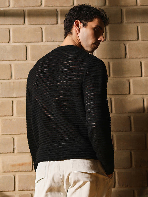 Take Two Men Sweater Loose-Knit Pullover Sweater