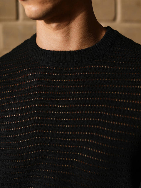 Take Two Men Sweater Loose-Knit Pullover Sweater