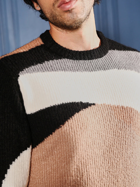 Take 2 Abstract-Jacquard Pullover Sweater