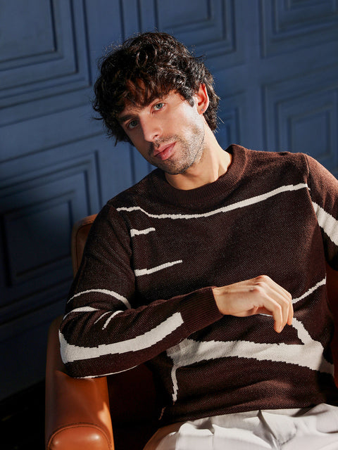 Take 2 Mono-Abstract Pullover Sweater