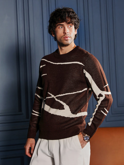 Take 2 Mono-Abstract Pullover Sweater