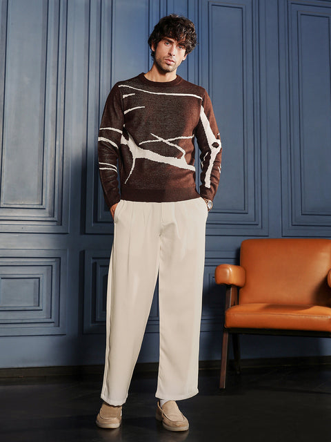 Take 2 Mono-Abstract Pullover Sweater
