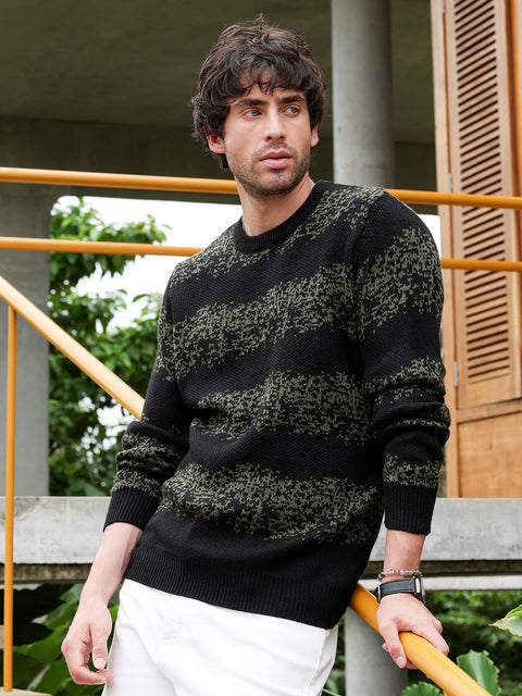 Hookd Ditsy-Panel Pullover Sweater