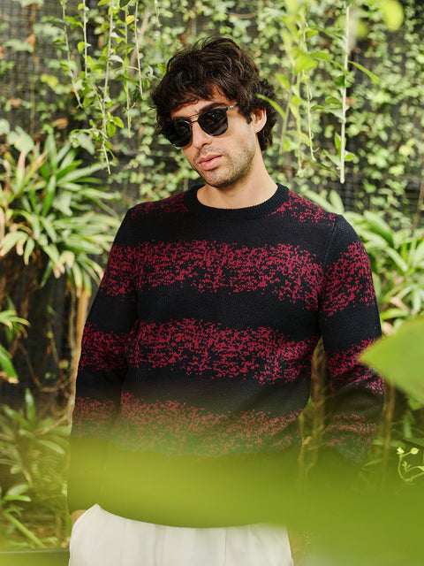 Runway Gods Ditsy-Panel Pullover Sweater