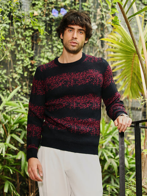 Runway Gods Ditsy-Panel Pullover Sweater