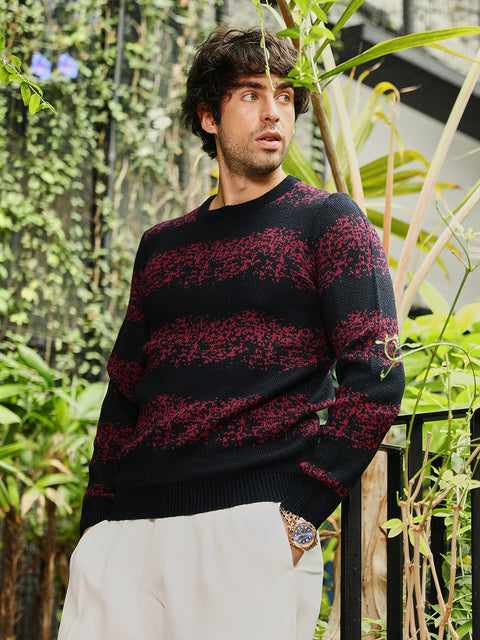 Runway Gods Ditsy-Panel Pullover Sweater