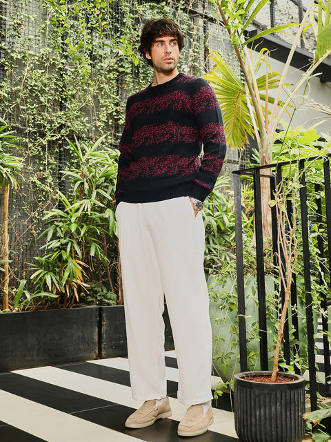 Runway Gods Ditsy-Panel Pullover Sweater