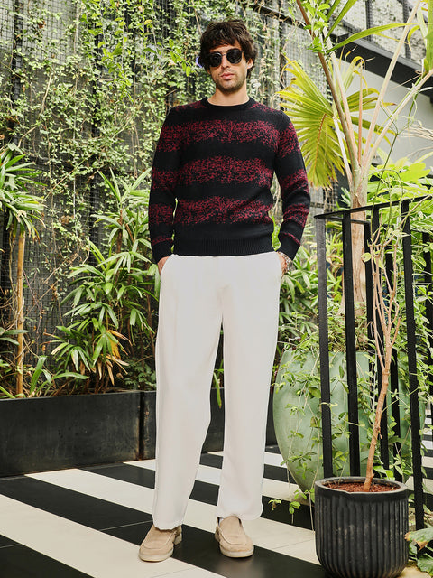Runway Gods Ditsy-Panel Pullover Sweater