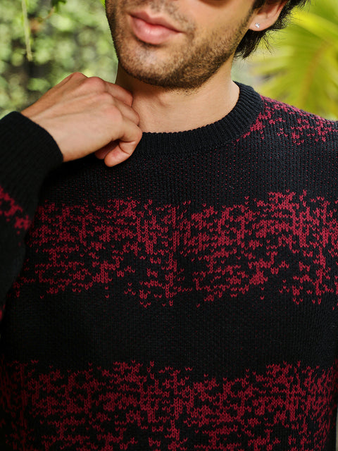 Runway Gods Ditsy-Panel Pullover Sweater