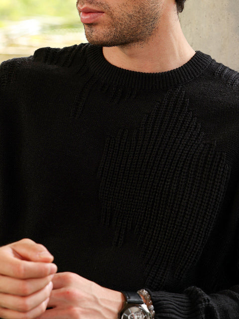 Runway Gods Drip-Jacquard Pullover Sweater