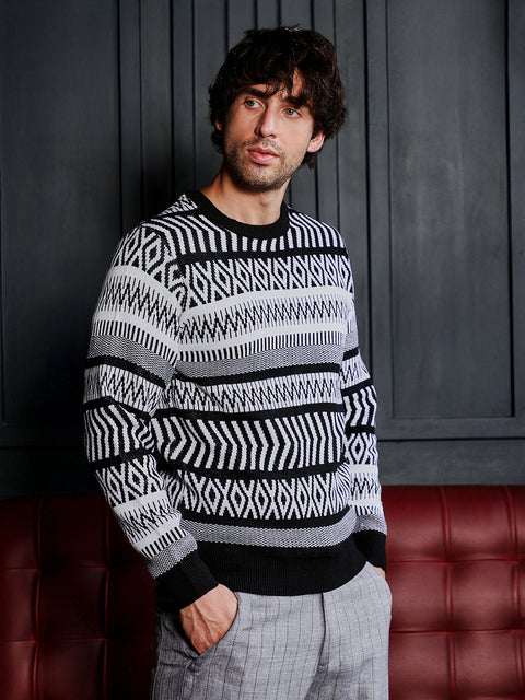 Take 2 Scandi-Jacquard Pullover Sweater