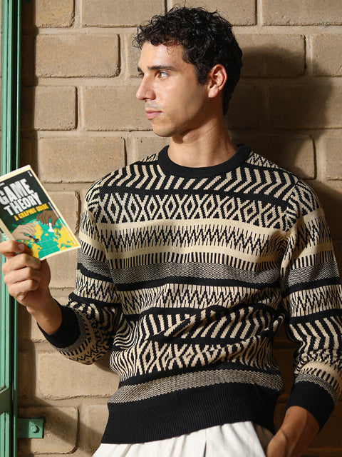 Hookd Scandi-Jacquard Pullover Sweater