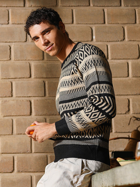 Hookd Scandi-Jacquard Pullover Sweater