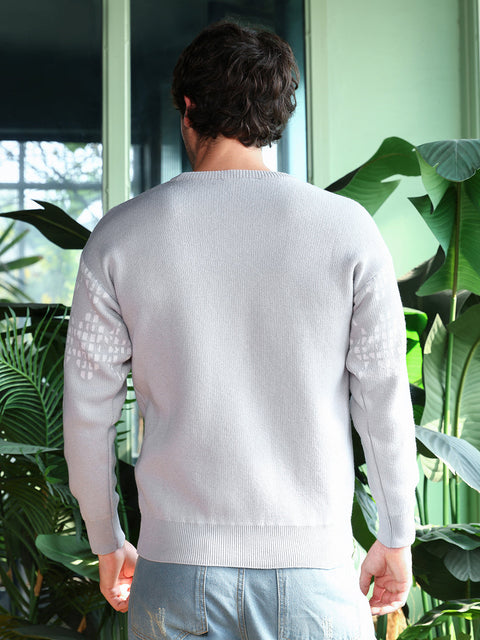Take Two Men Sweater Geometric-Block Imprint Pullover Sweater
