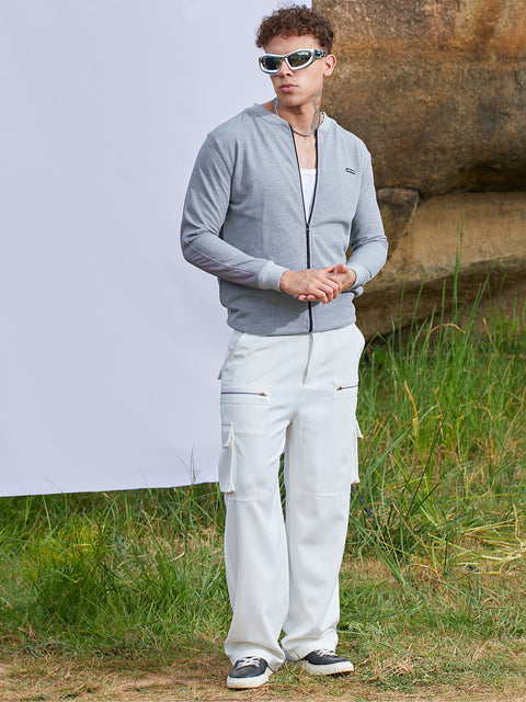 TheOddOnes Zip-Front Jacket With Ribbed Hem