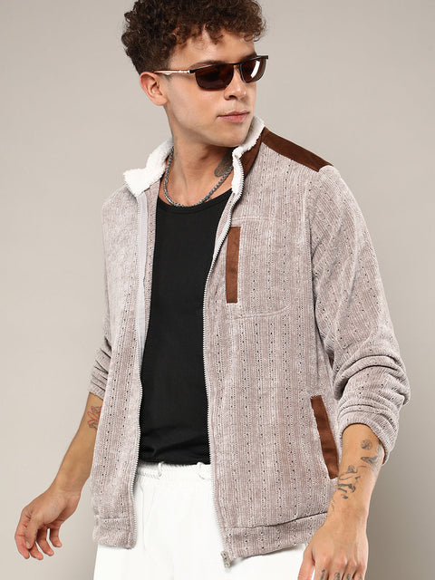 CTRL CLUB Zip-Front Cable Knit Jacket