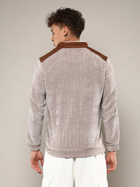 CTRL CLUB Zip-Front Cable Knit Jacket