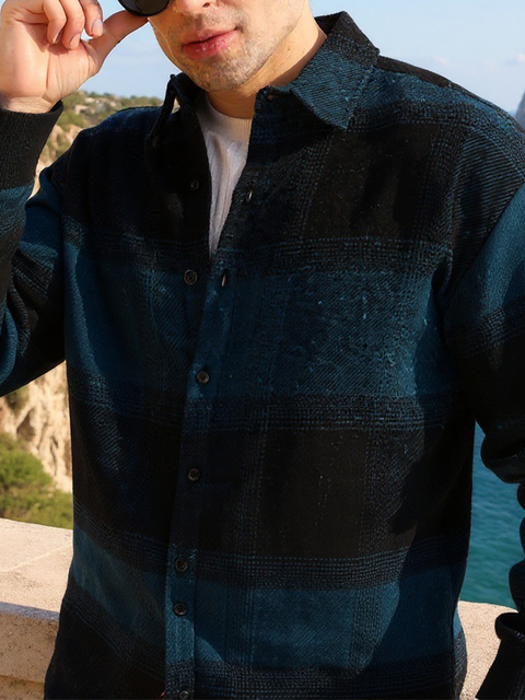 Chaos Vignette-Checkered Oversized Shirt