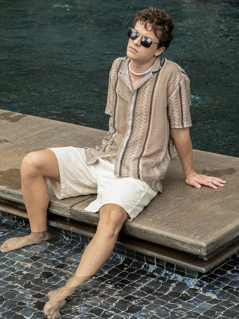 CTRL CLUB Striped Knit Oversized Shirt