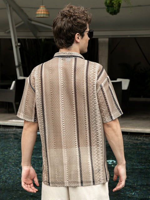 CTRL CLUB Striped Knit Oversized Shirt
