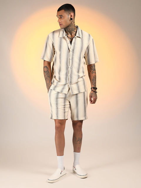 TheOddOnes Texture-Striped Co-Ord Set