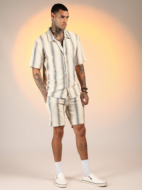 TheOddOnes Texture-Striped Co-Ord Set