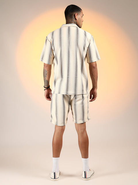 TheOddOnes Texture-Striped Co-Ord Set