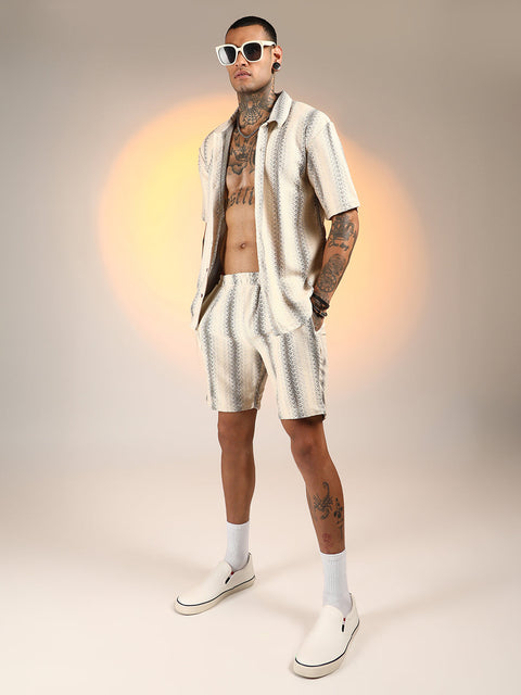 TheOddOnes Texture-Striped Co-Ord Set
