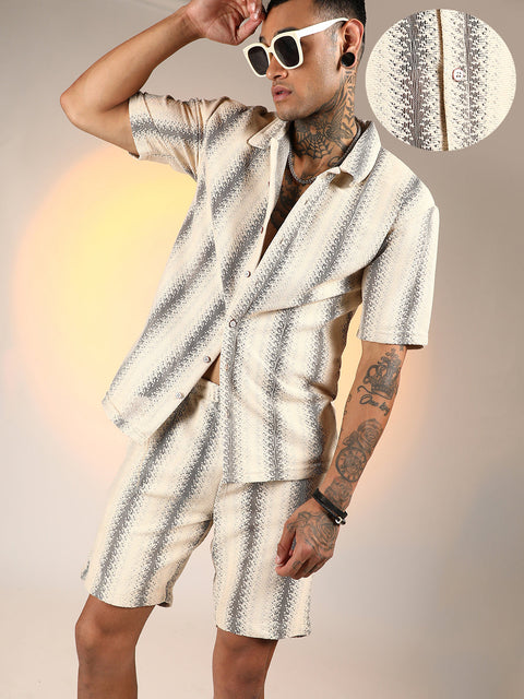 TheOddOnes Texture-Striped Co-Ord Set