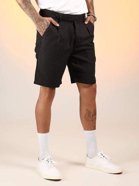 Hookd Solid Pleated Shorts