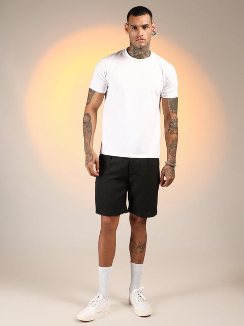 Hookd Solid Pleated Shorts
