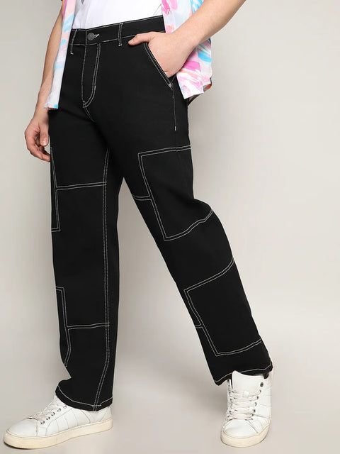 Just Be Contrast Stitched Denim Jeans