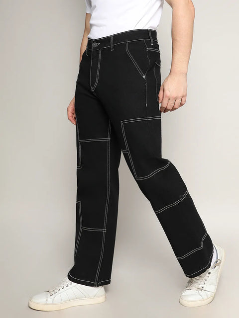 Just Be Contrast Stitched Denim Jeans