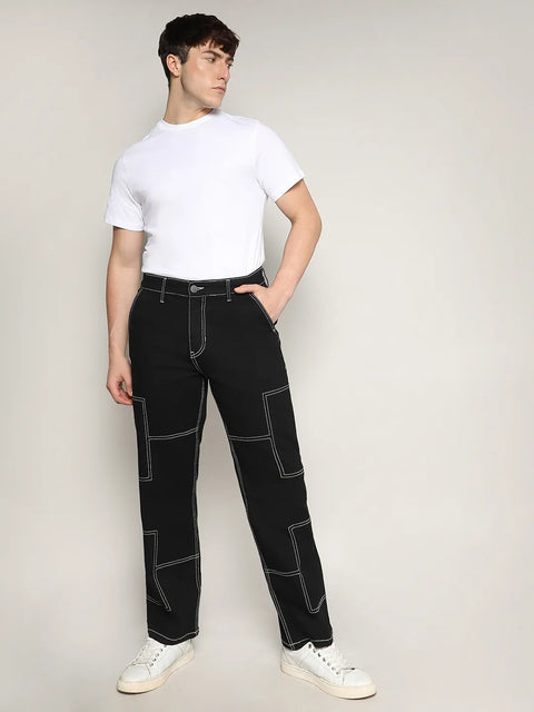Just Be Contrast Stitched Denim Jeans