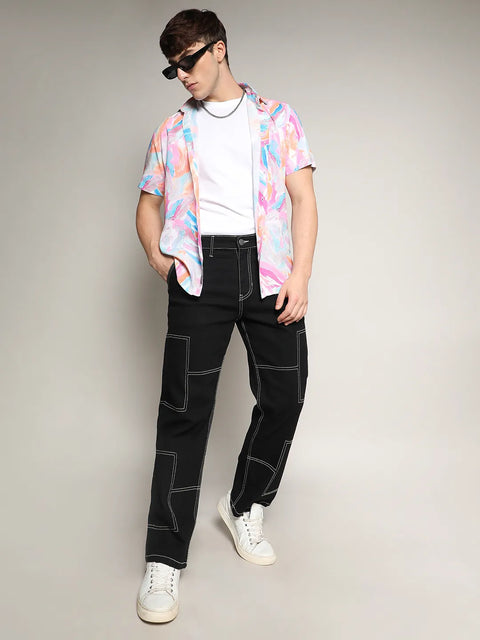 Just Be Contrast Stitched Denim Jeans