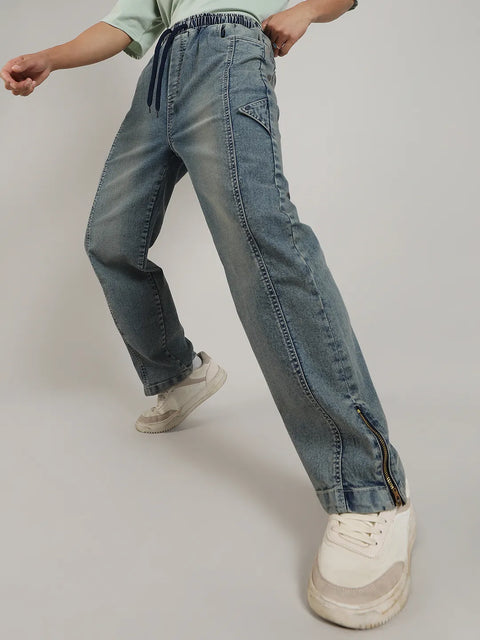 Just Be Acid-Wash Baggy Denim Jeans
