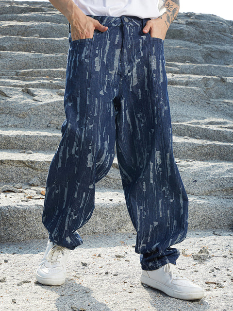 Chaos Textured Baggy Denim Jeans