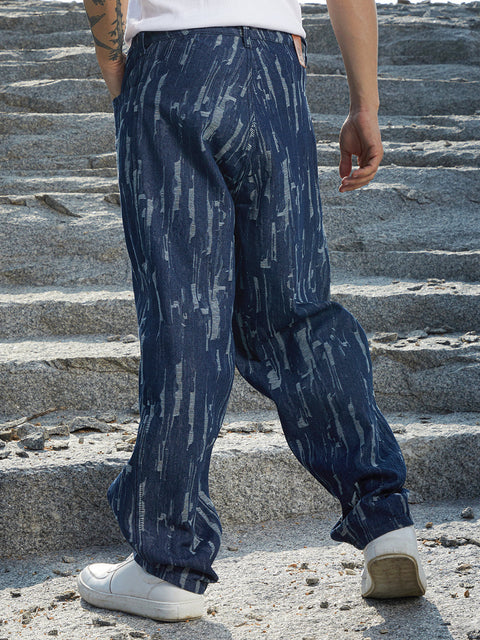 Chaos Textured Baggy Denim Jeans