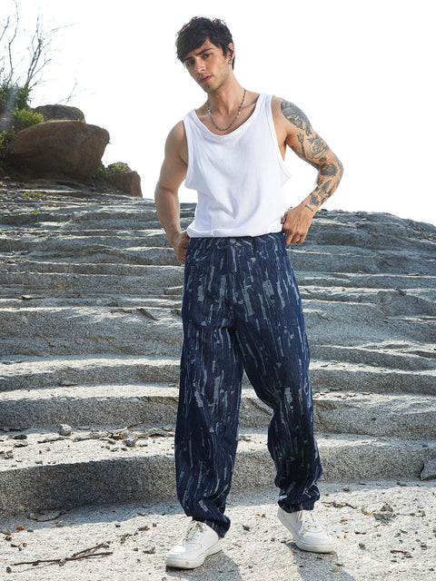 Chaos Textured Baggy Denim Jeans