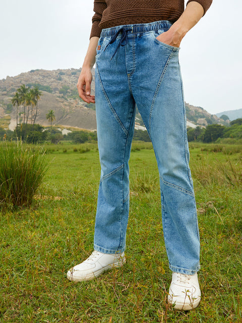 Chaos Straight-Fit Patchwork Denim Jeans