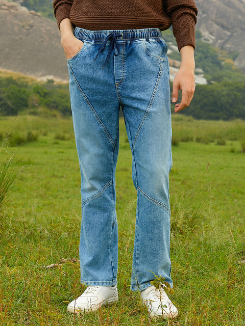 Chaos Straight-Fit Patchwork Denim Jeans