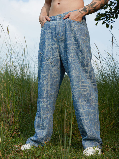CAHOOT Textured Baggy Denim Jeans