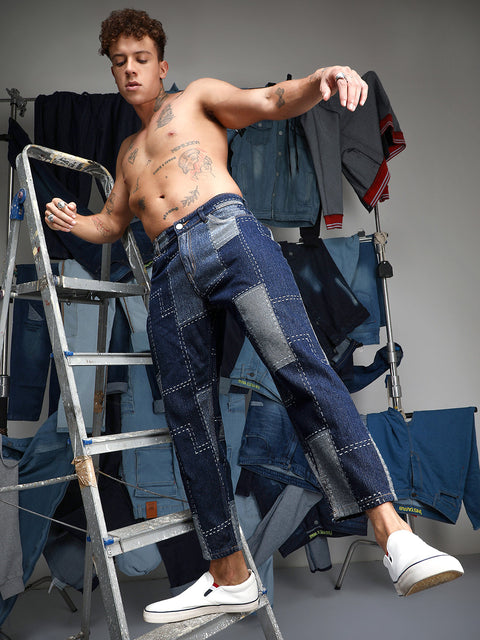 Chaos Patched Straight-Fit Denim Jeans