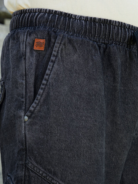 Chaos Dark-Wash Modular-Utility Denim Jeans