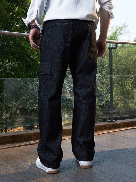 Chaos Dark-Wash Cargo Denim Jeans