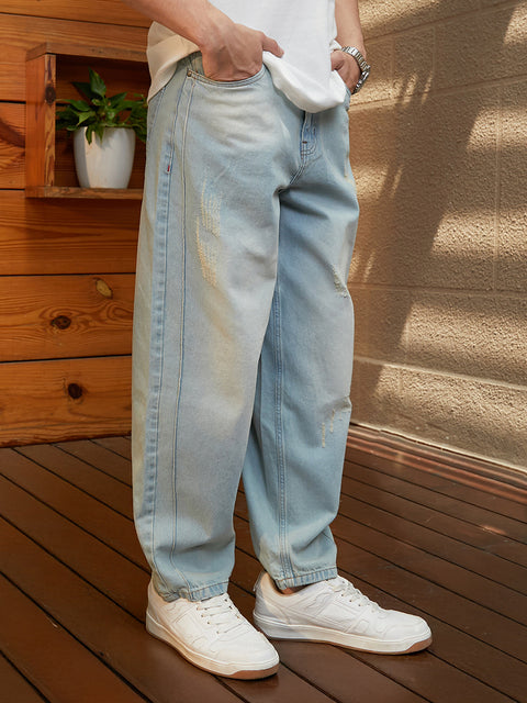 Chaos Light-Wash Baggy Denim Jeans
