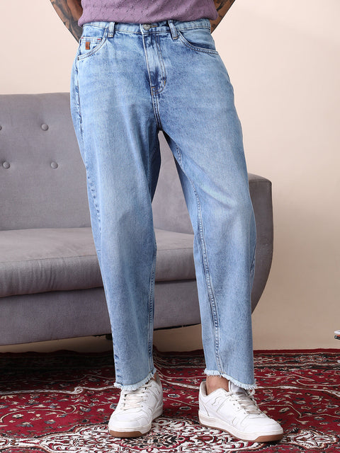 CAHOOT Unhemmed Light-Wash Denim Jeans